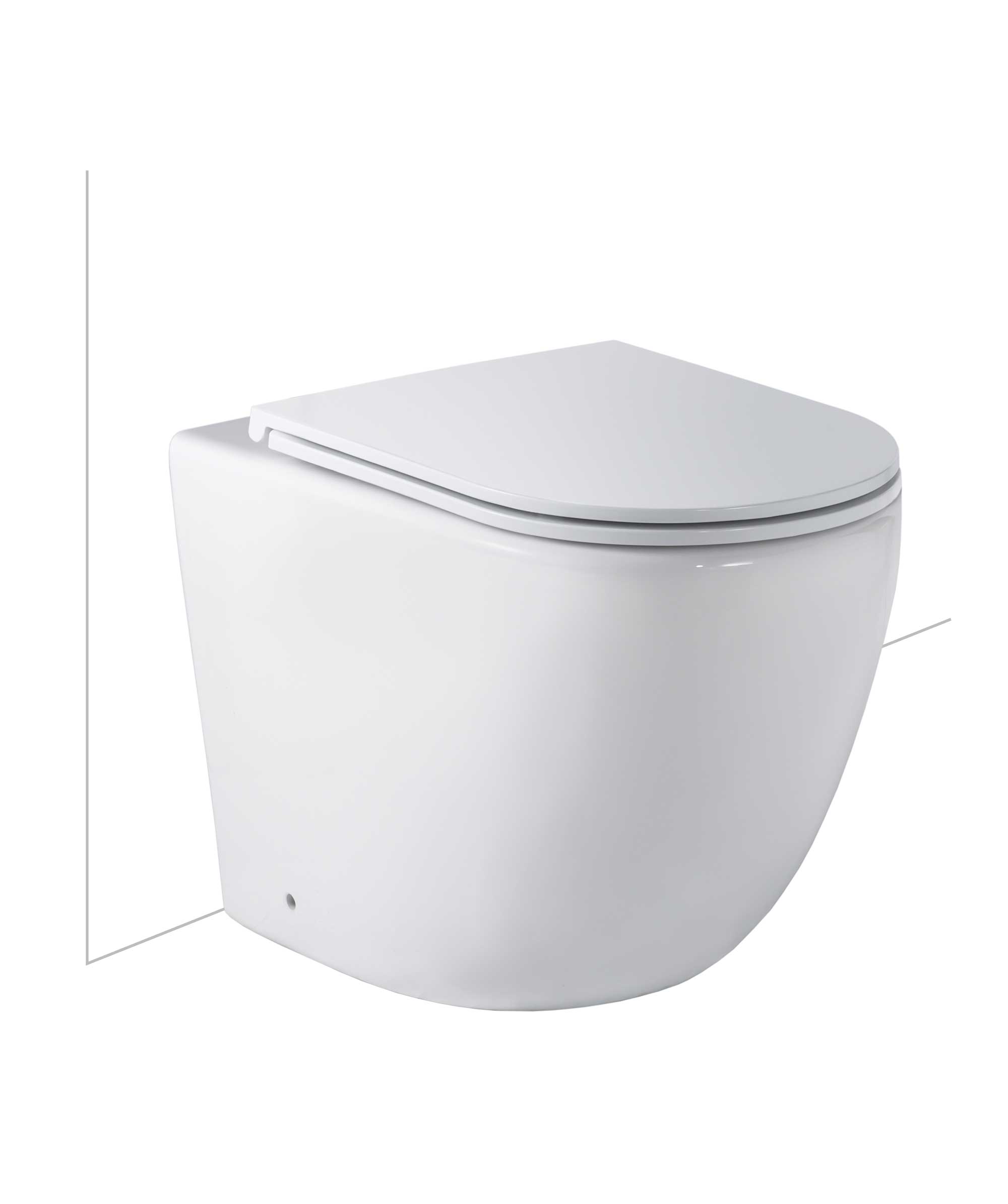 Arko Floor Mount toilet suite - White Silk Matte - with Flat seat