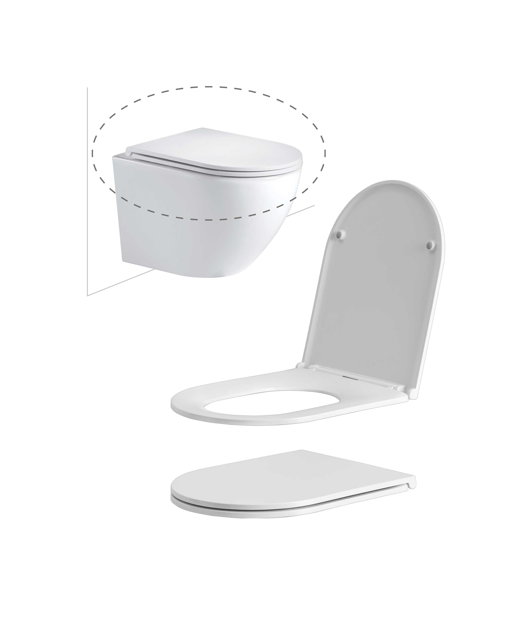 Flat toilet seat for Arko Wall Hung