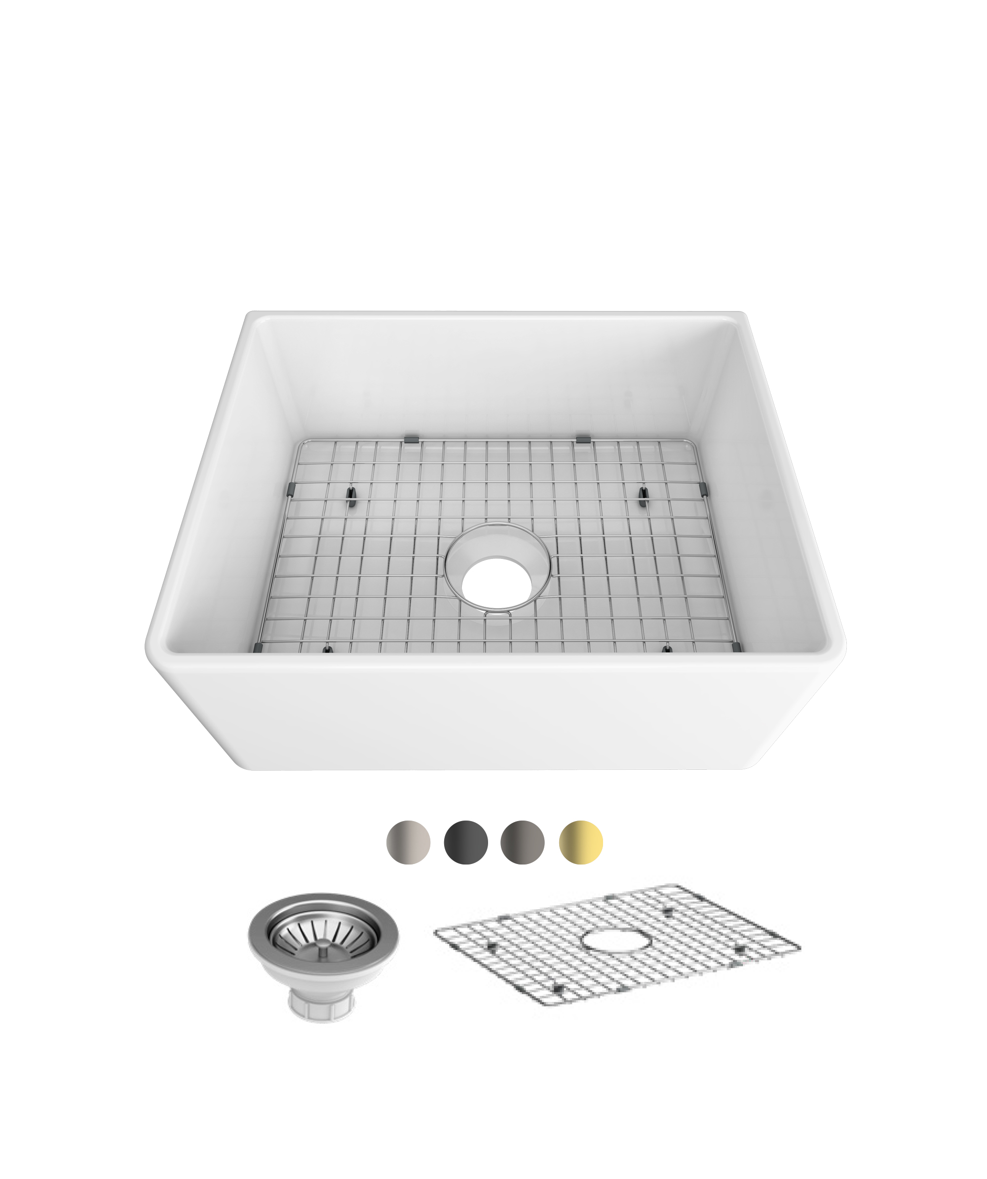 Odessa 610 Apron Front fireclay ceramic sink + optional extras