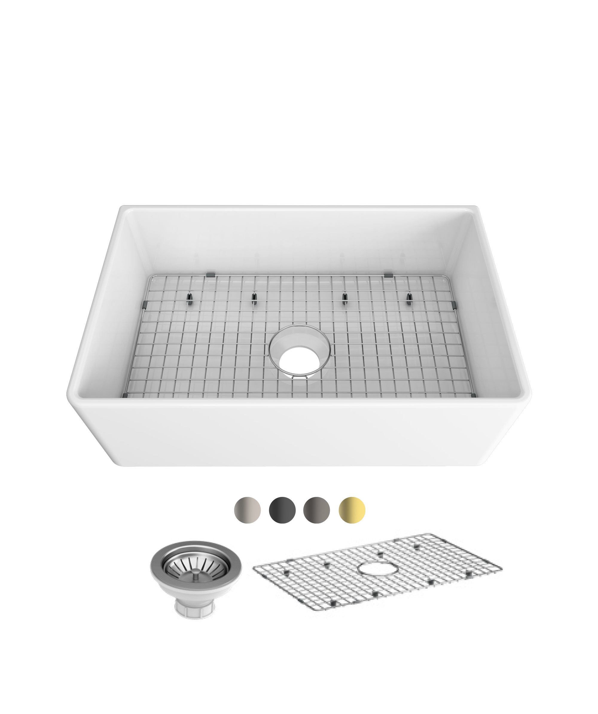 Odessa 761 Apron Front fireclay ceramic sink + optional extras