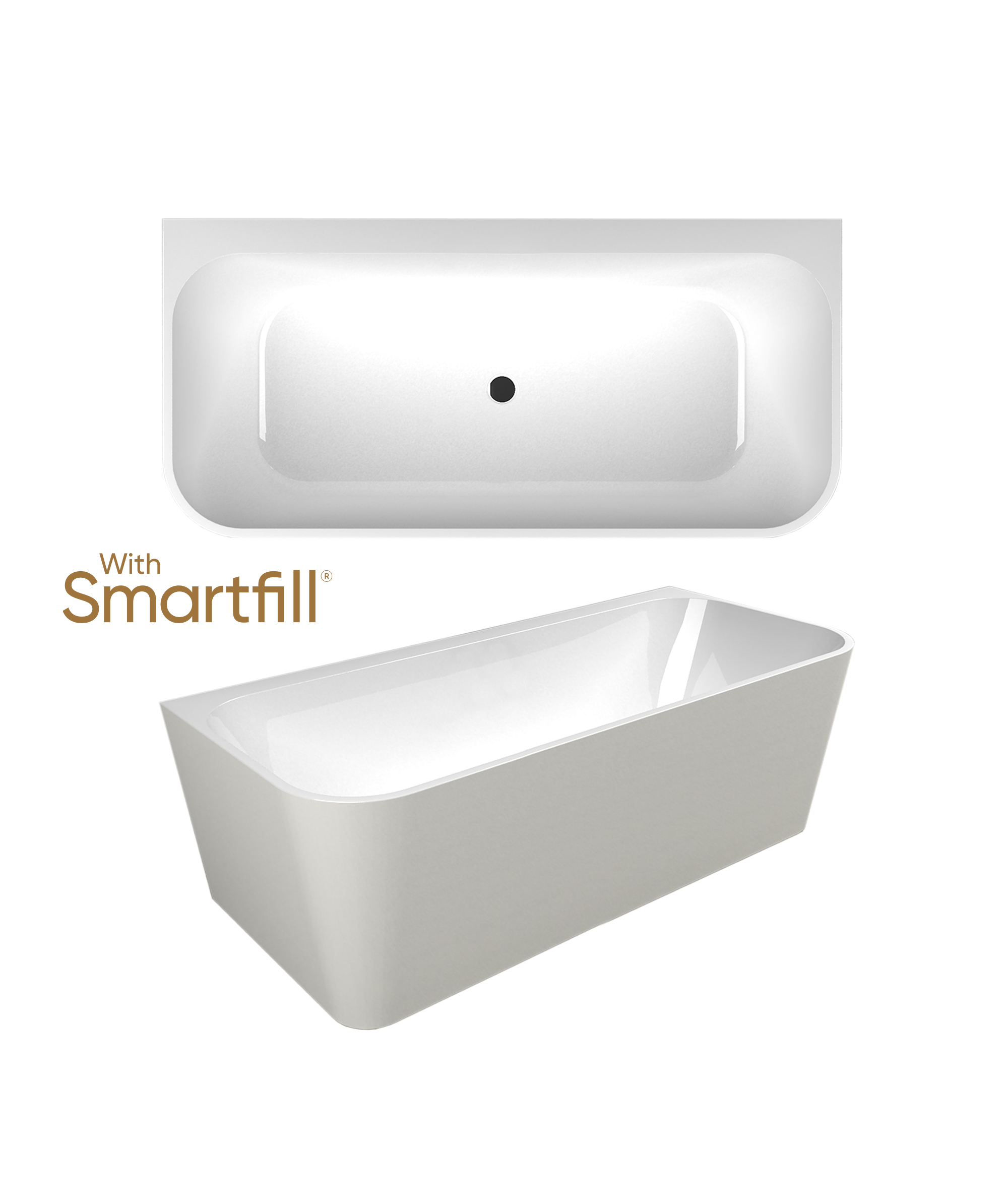 Plati 130 with Smartfill system - Back to Wall bath - 2 sizes