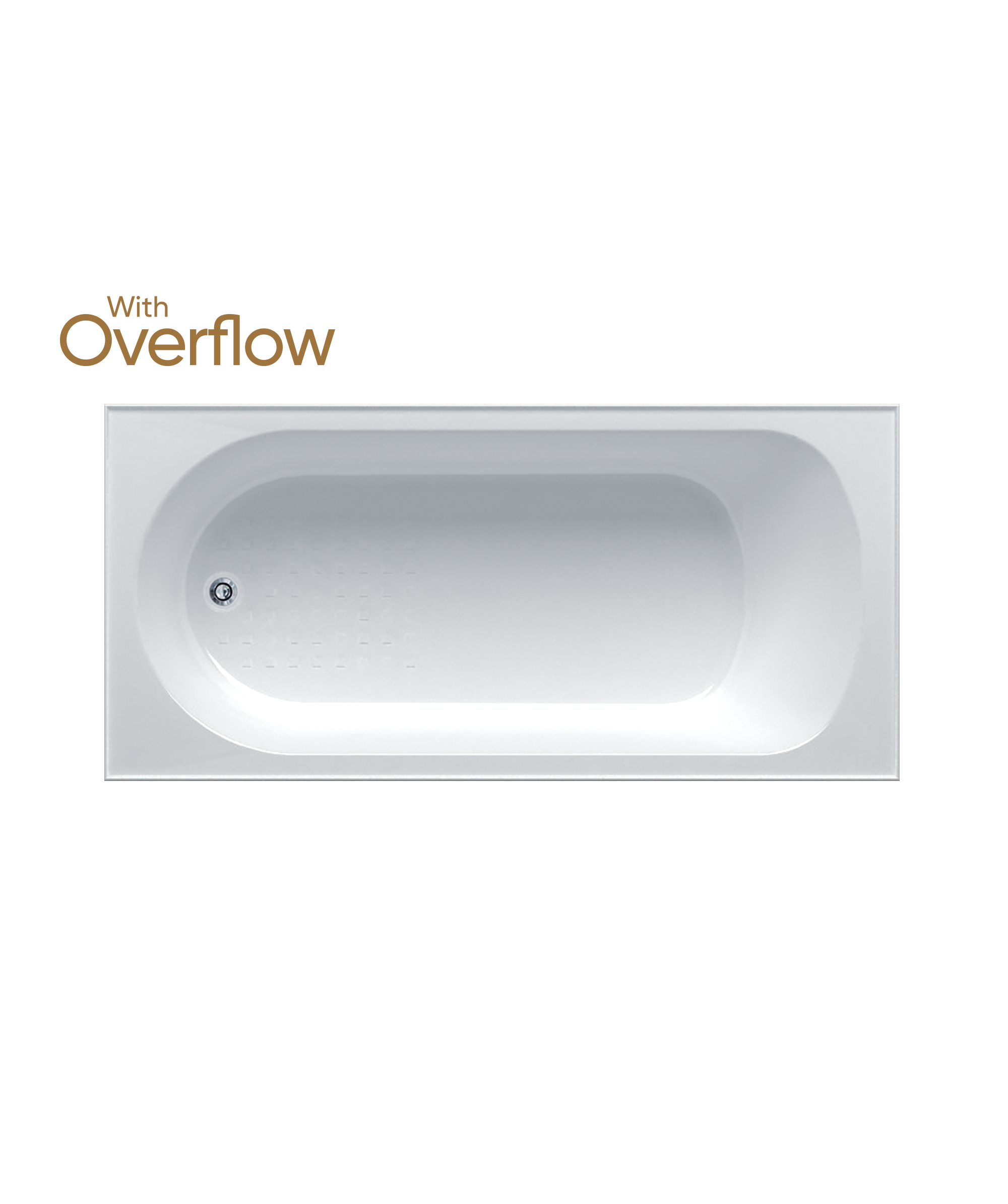 Chios 102 (Tondo) inset bath - with overflow basic and Plug+Waste