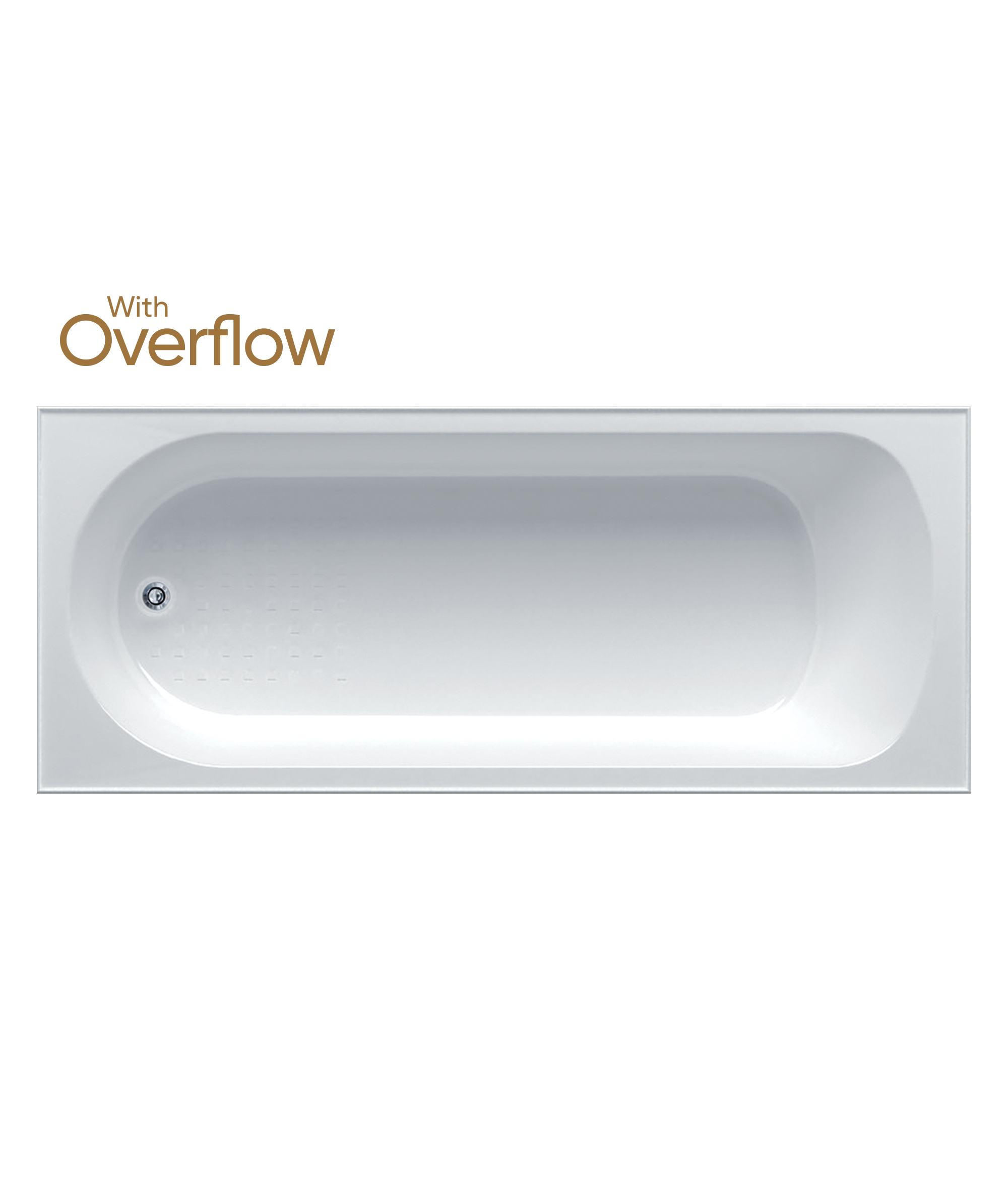 Chios 102 Tondo inset bath - with Overflow Basic and Plug+Waste - 3 sizes