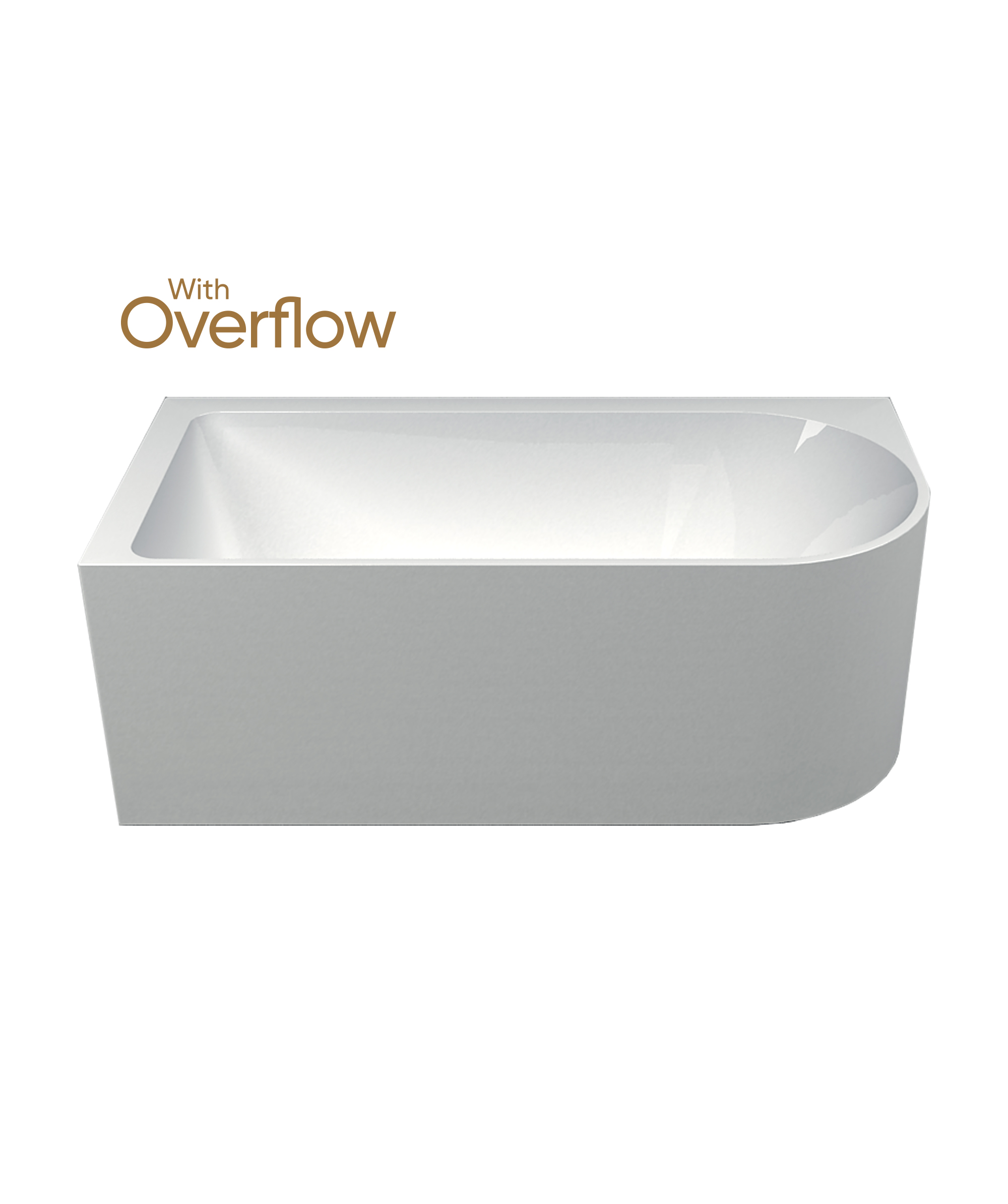 Plati 110 corner freestanding bath - with overflow and Pop-out Waste