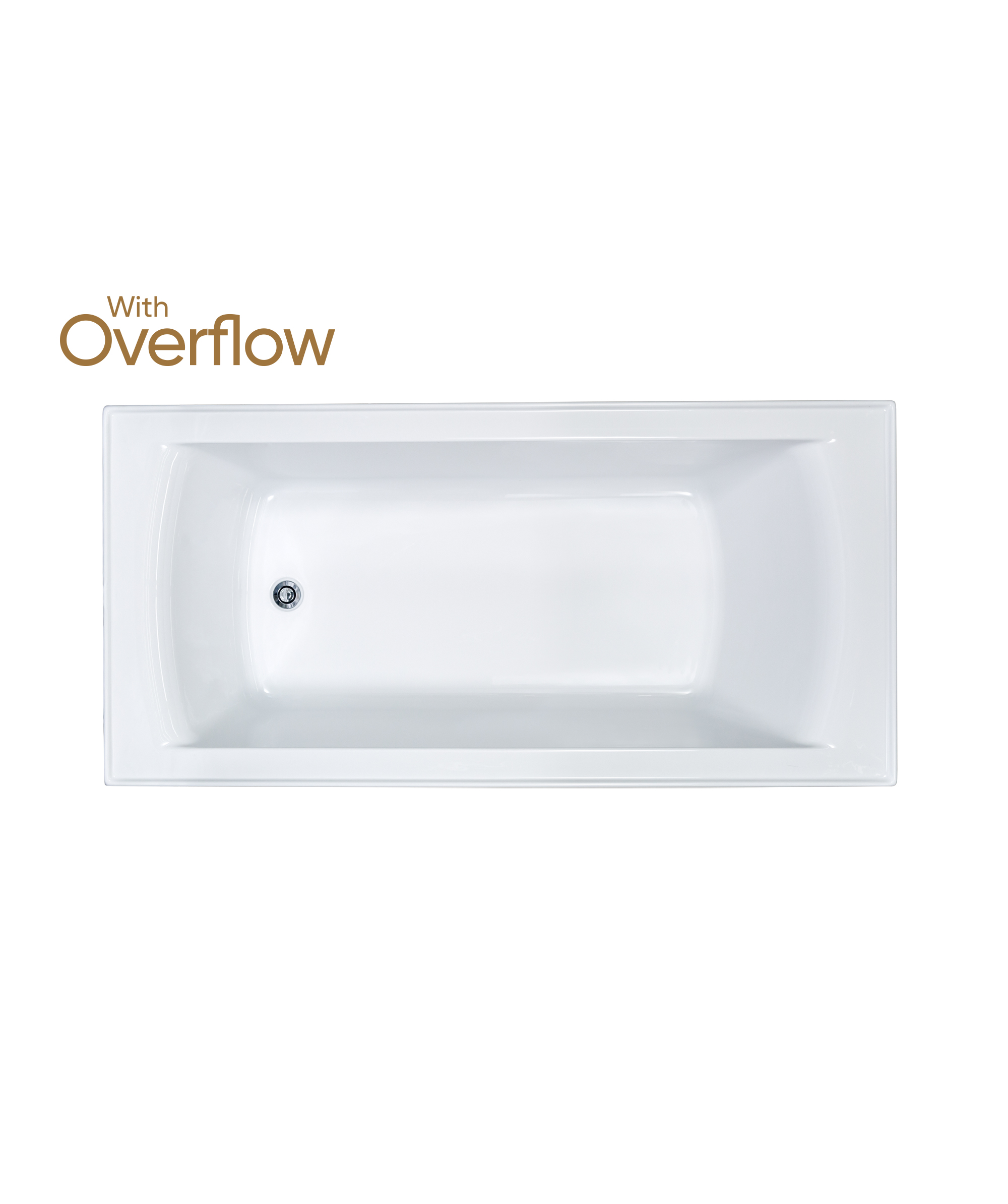 Syros 103 (Select) inset bath - with Overflow Basic and Plug+Waste