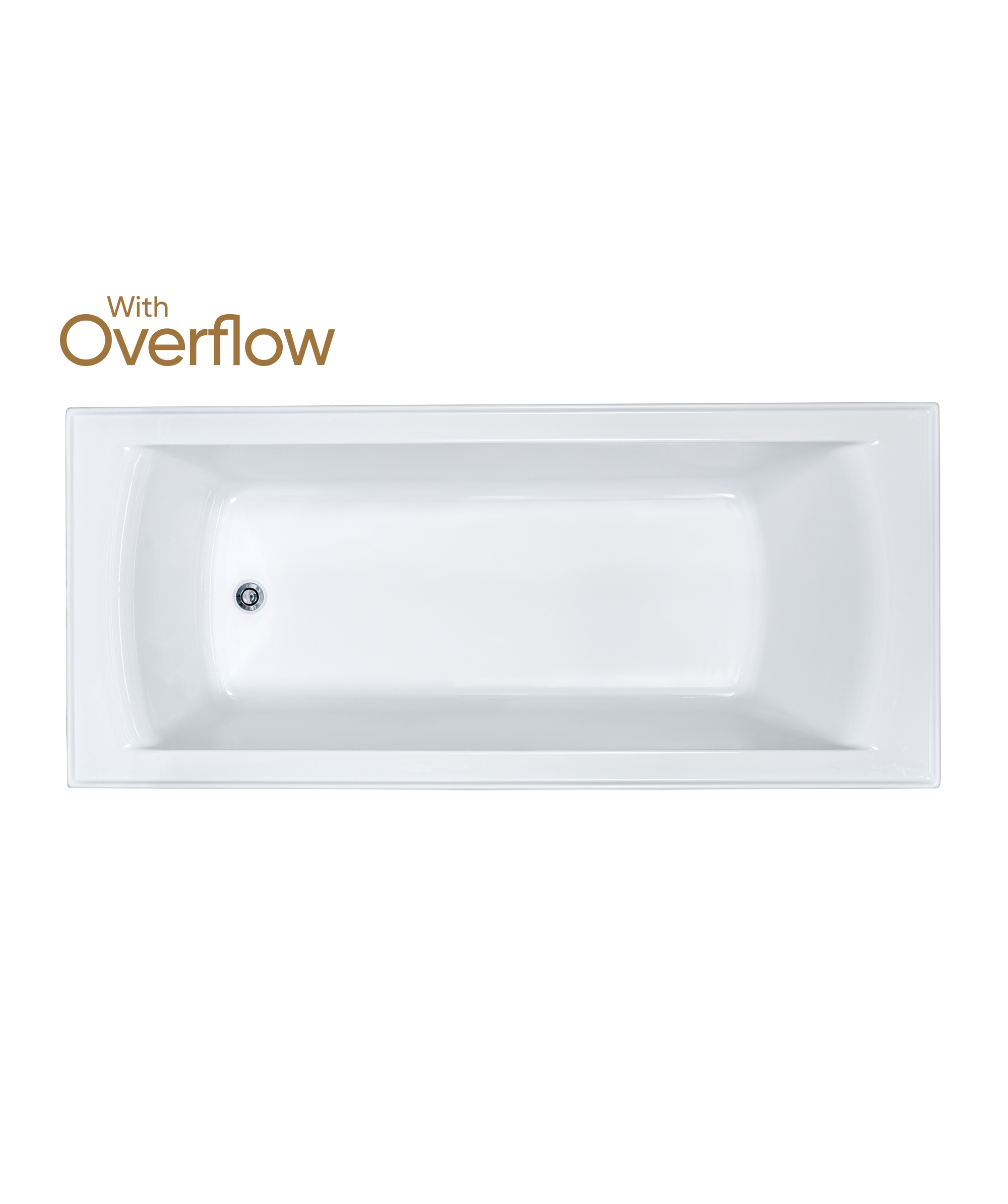 Syros 103 Select inset bath - with Overflow Basic and Plug+Waste - 2 sizes