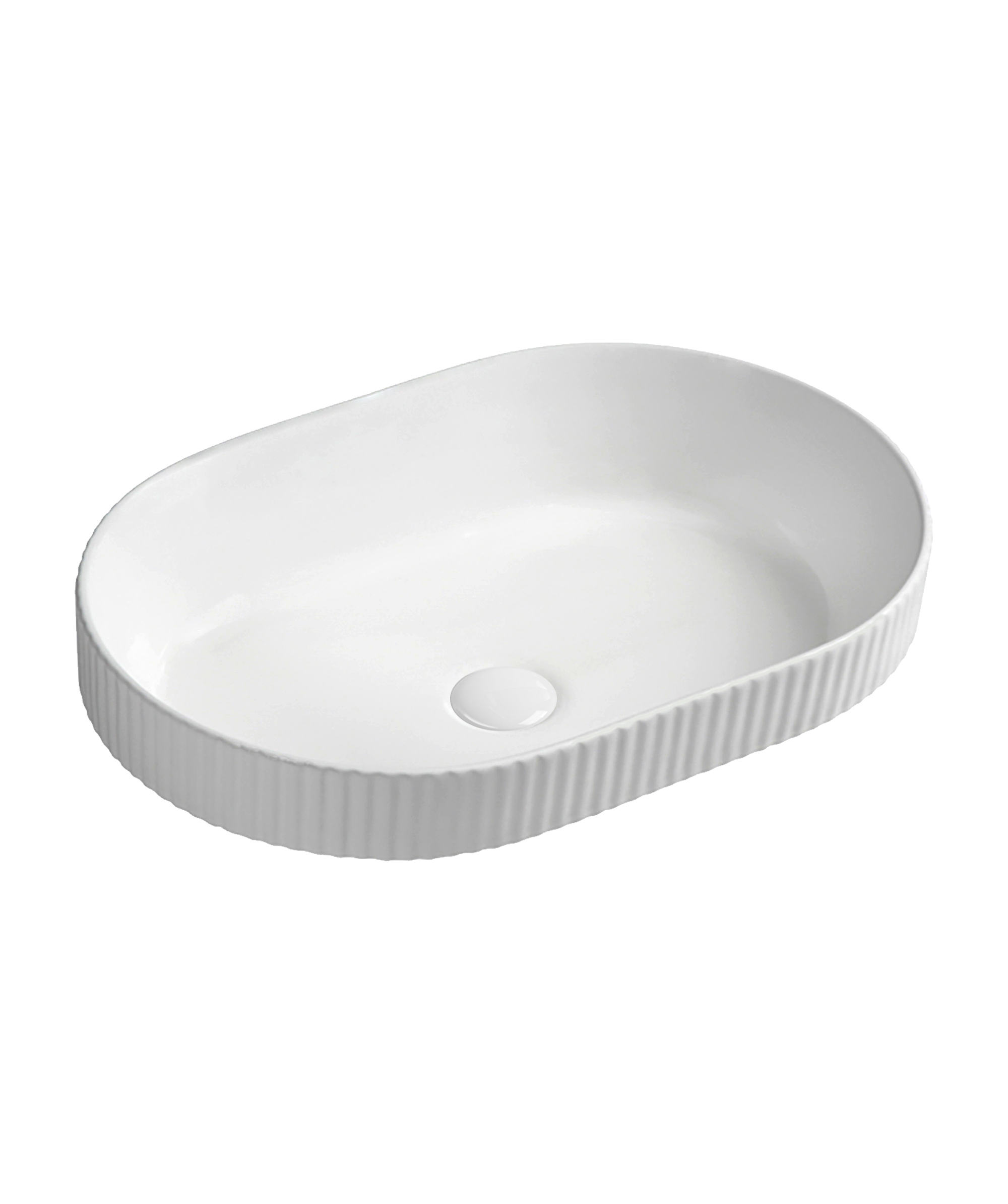 Cleo 550 ceramic basin - White Silk Matte