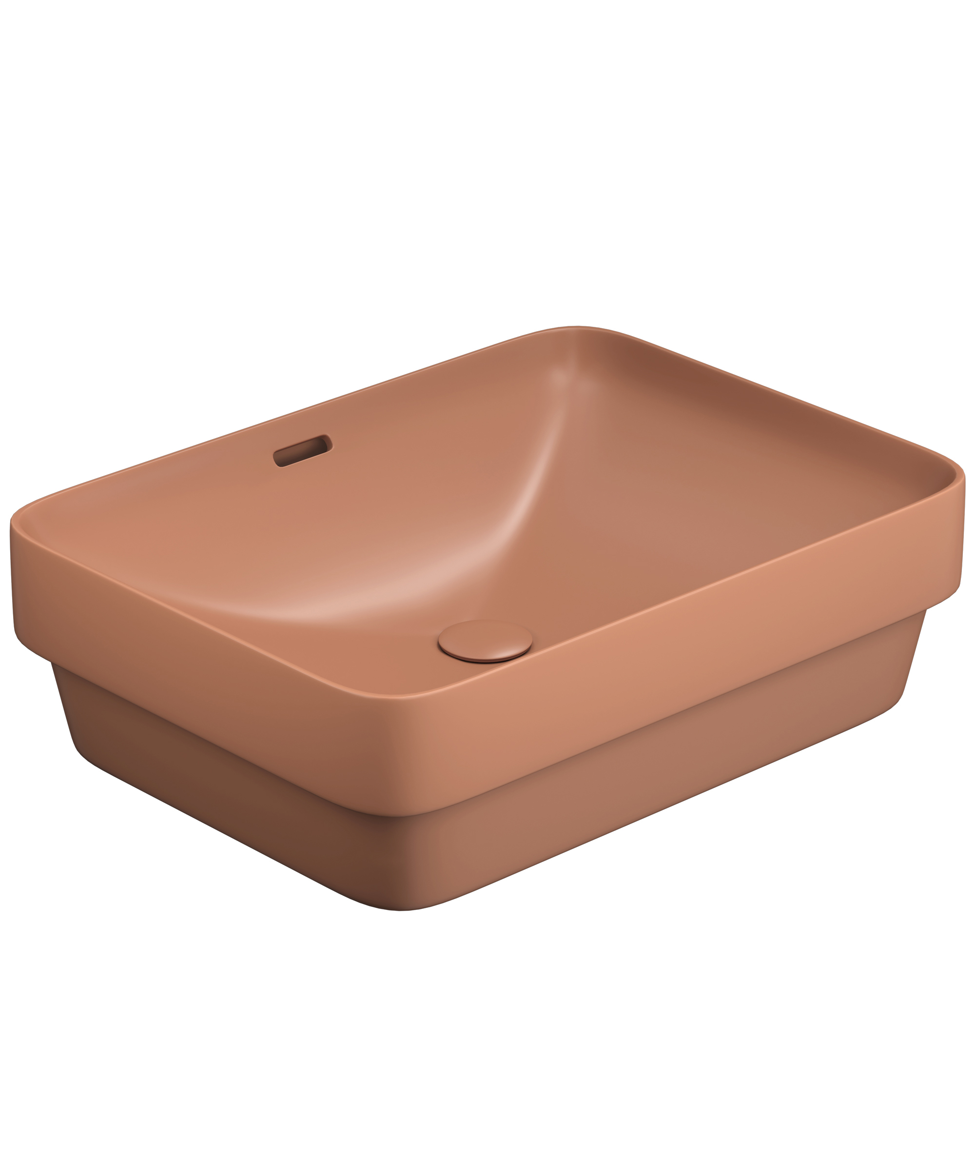 Obello 501 ceramic basin - Terracotta Silk Matte