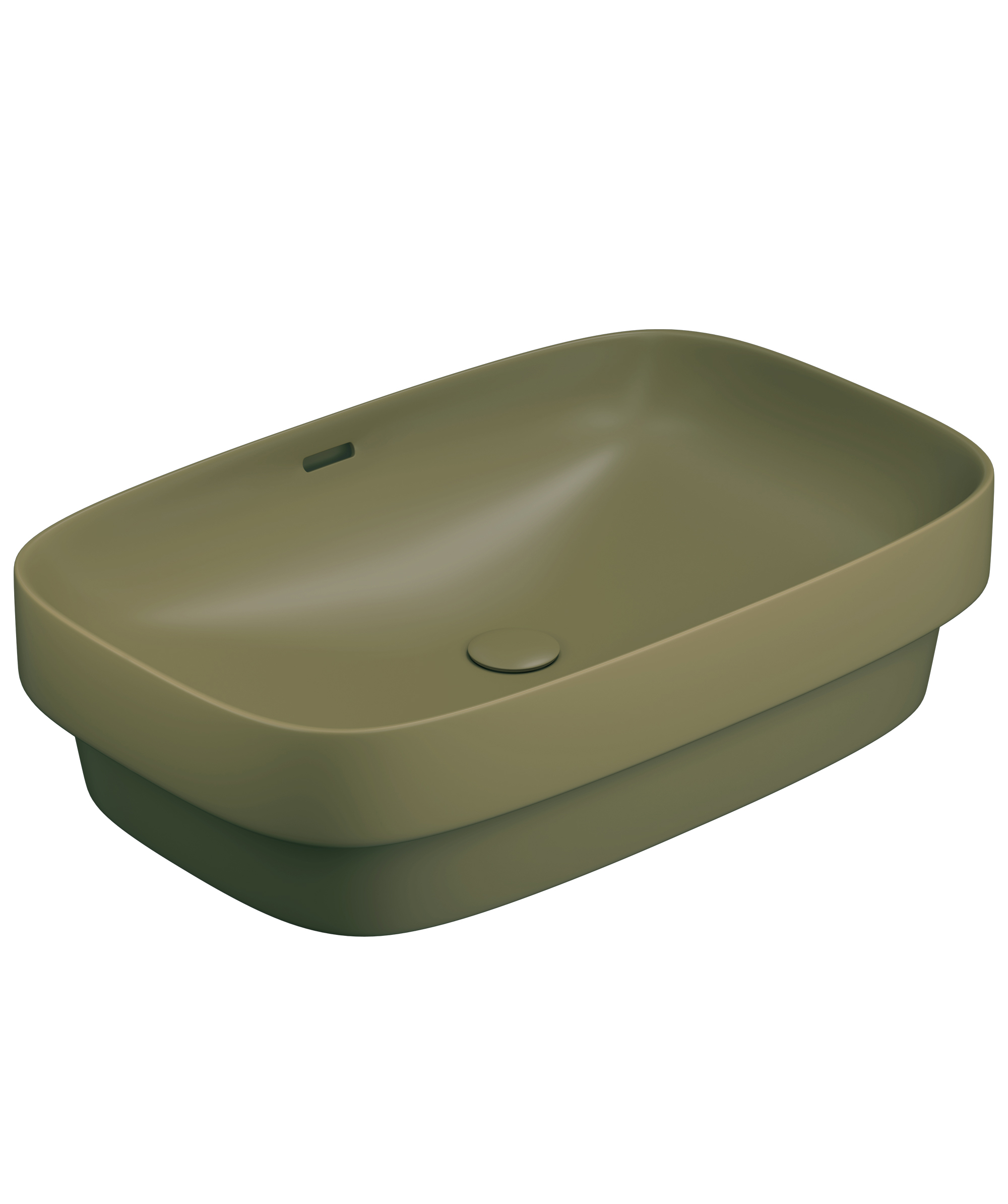 Obello 600 ceramic basin - Olive Silk Matte