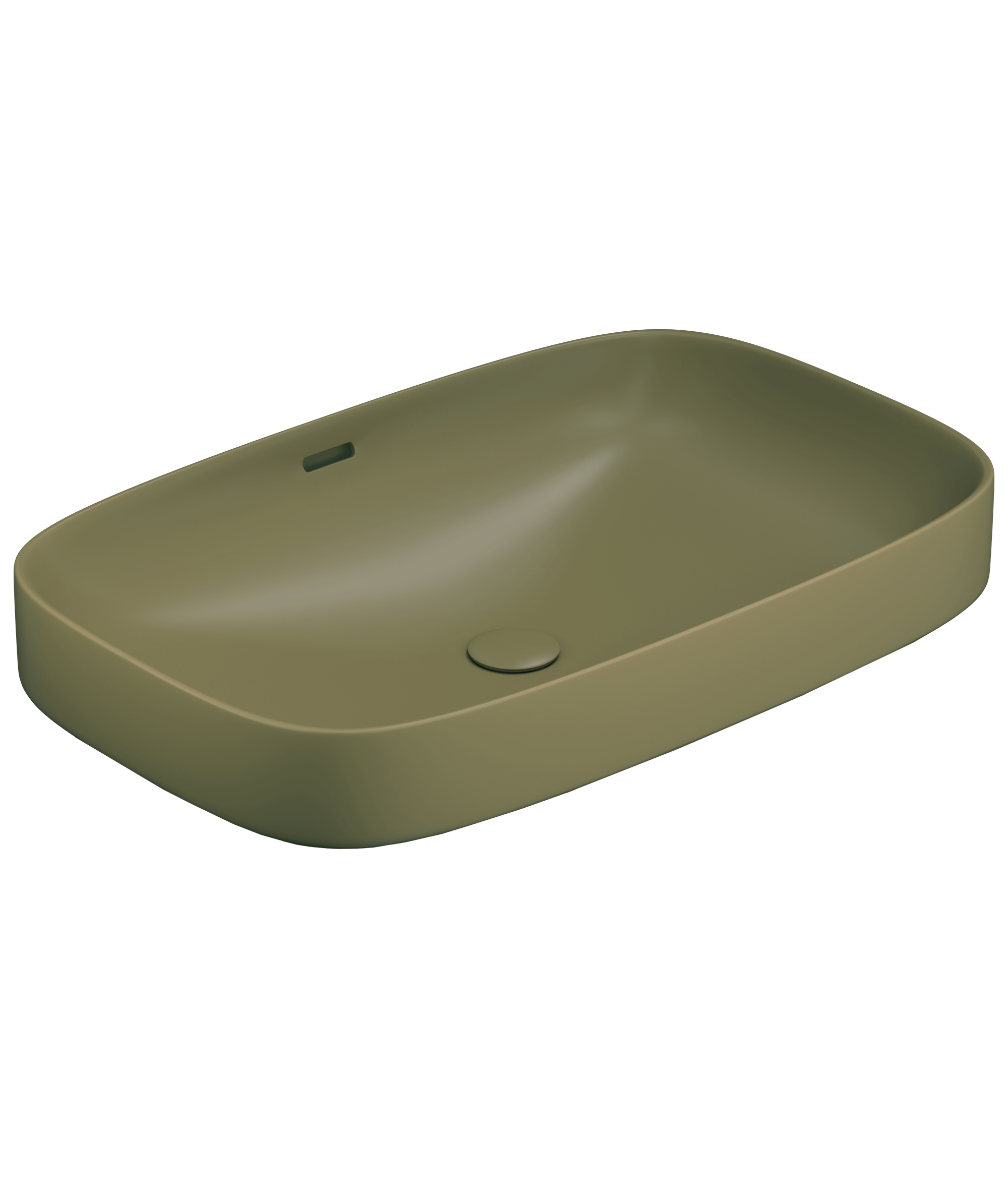 Obello 600 ceramic basin - Olive Silk Matte
