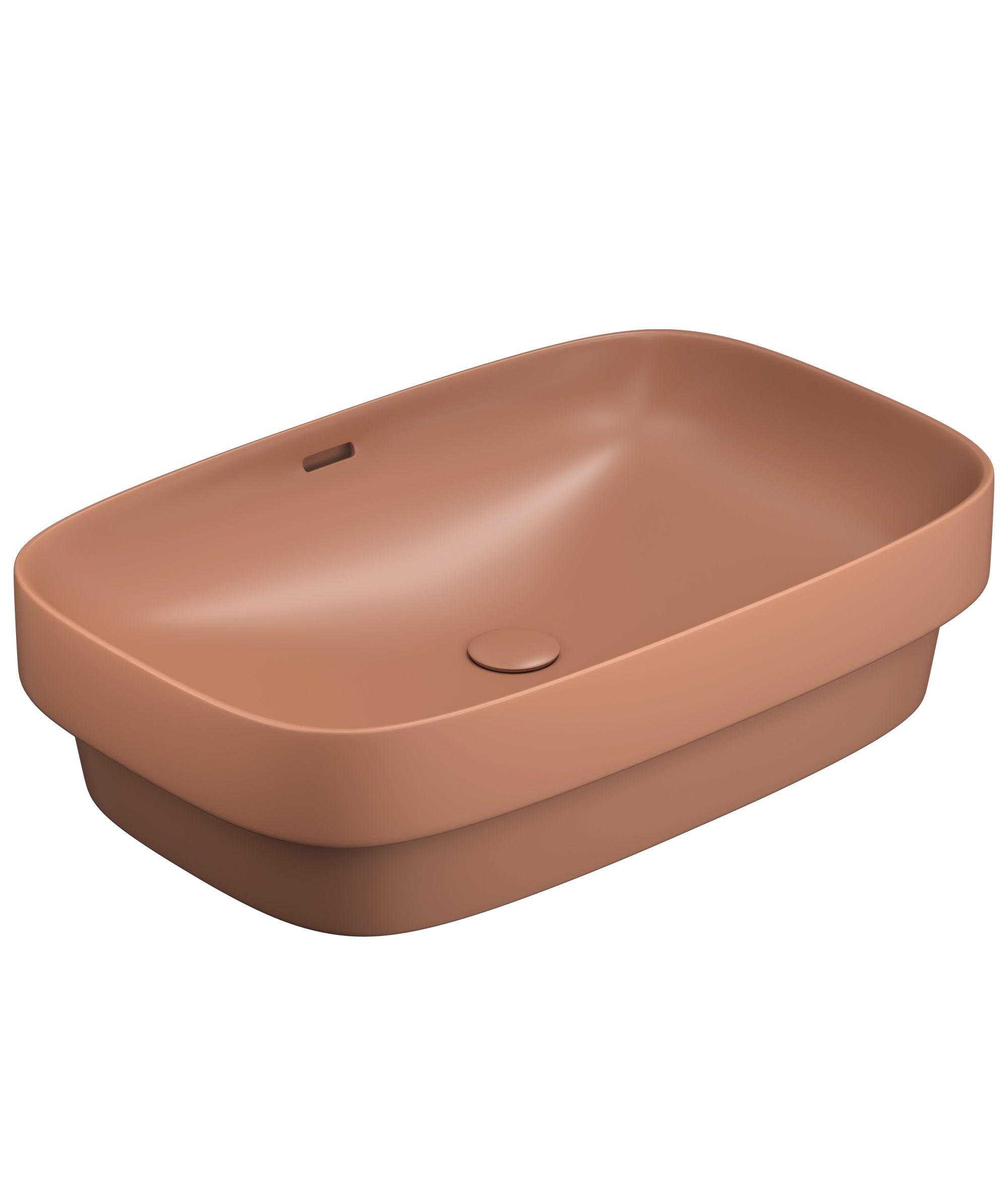Obello 600 ceramic basin - Terracotta Silk Matte
