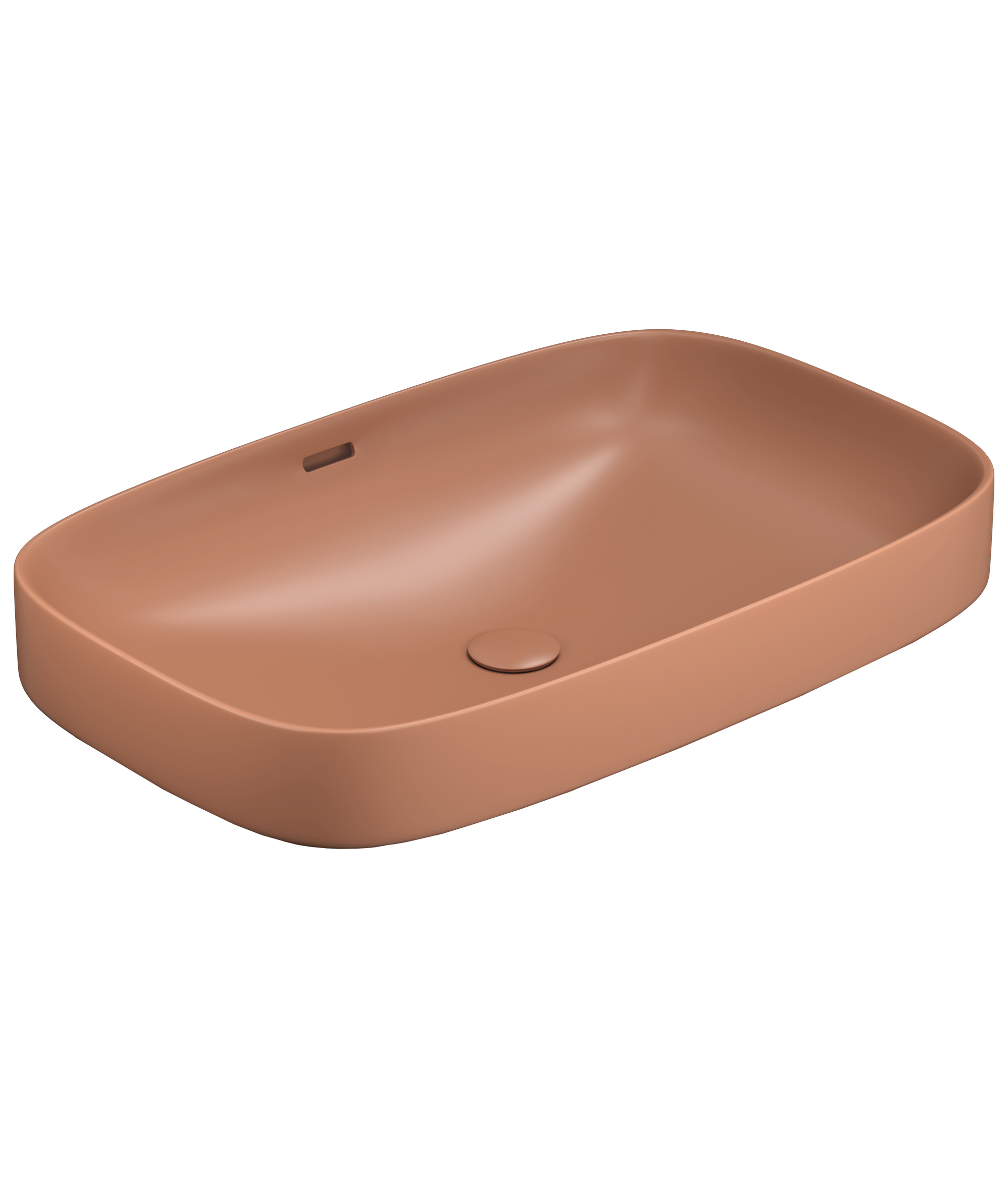 Obello 600 ceramic basin - Terracotta Silk Matte