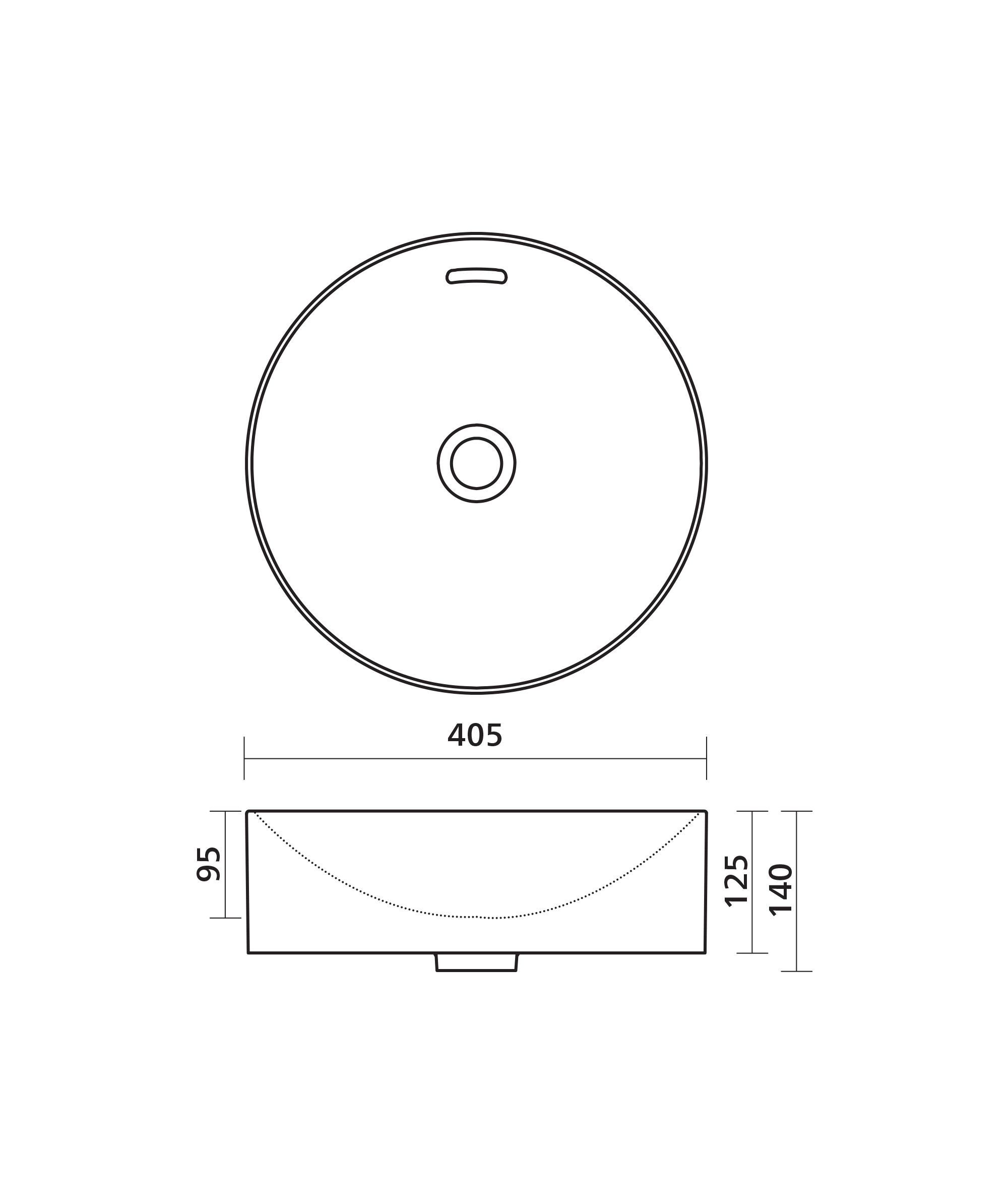 Syros 403 ceramic basin - White Gloss