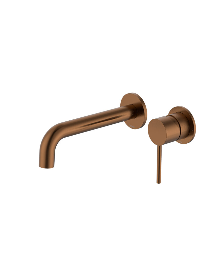Anson Wall Mixer and Spout Set with Separate Backplates - Lead Free - Brushed Bronze